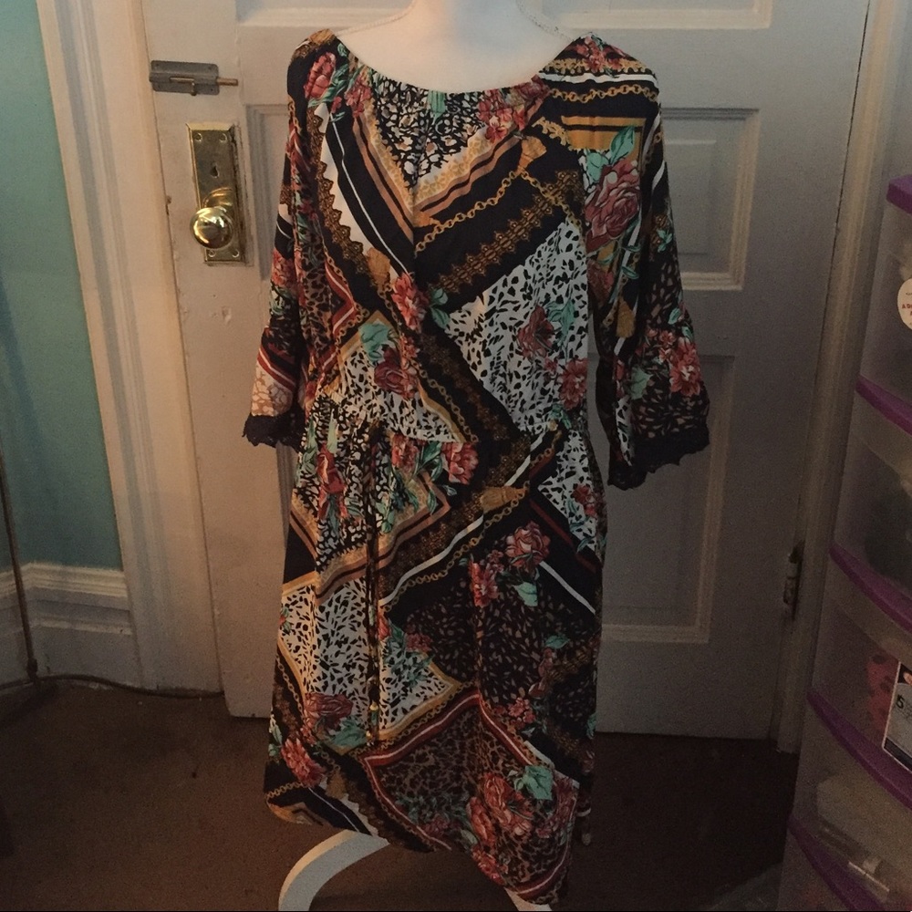 Off-Shoulder Multi-Patterned Summer dress